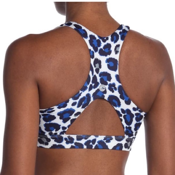 X by Gottex Racerback Blue Leopard Sports Bra XS - Picture 2 of 5